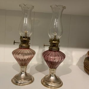 VINTAGE small pink oil lanterns